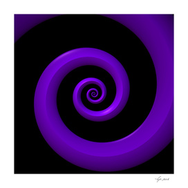 Purple 3-D Spiral on Black