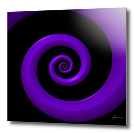 Purple 3-D Spiral on Black