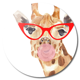 red glasses giraffe
