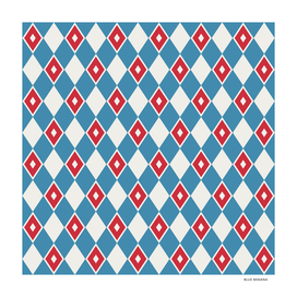Red White and Blue Harlequin Pattern