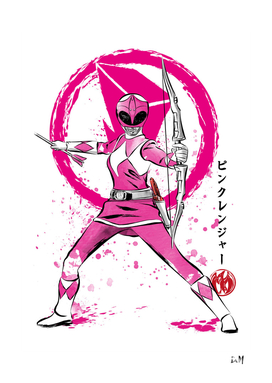 Pink Ranger sumi-e