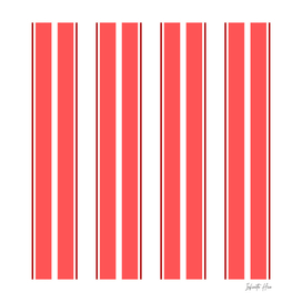 Radical Red Two Color Picnic Stripes | Interior Design