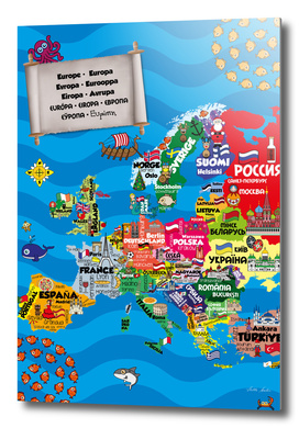 Illustrated Map of Europe