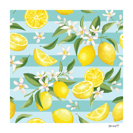 Fresh Lemon Fruit And Blossom