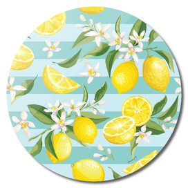 Fresh Lemon Fruit And Blossom