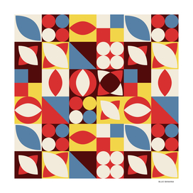 Bauhaus Pattern - Blue Red Yellow White