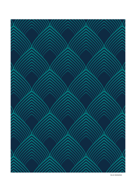Navy and Teal Geo Art Deco Pattern