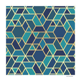 Teal, Blue and Gold Geo