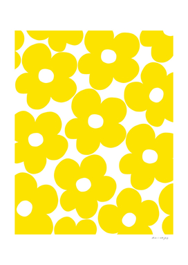 Retro Neon Yellow Daisies #1 #decor #art