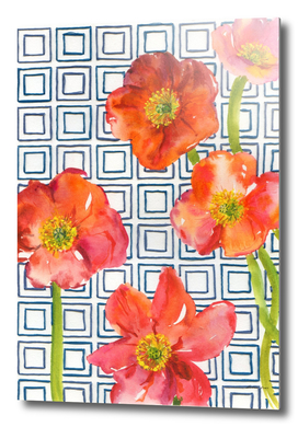 Full-embroidered poppies
