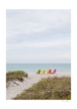 Colorful Chairs on the Beach #1 #wall #art