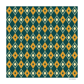 Teal and Yellow Harlequin Pattern