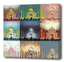 Taj Mahal, Agra, India Collage