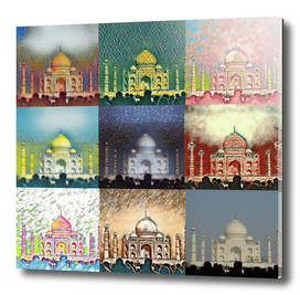 Taj Mahal, Agra, India Collage
