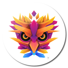 Owl head vector illustration colorful gradient style