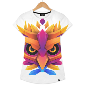 Owl head vector illustration colorful gradient style