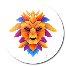 Lion head character illustration colorful gradient style