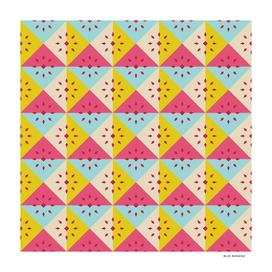 Funky Squares Blue Yellow Pink