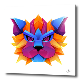 Cat head colorful gradient vector illustration