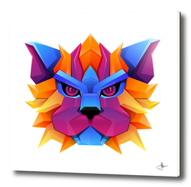 Cat head colorful gradient vector illustration