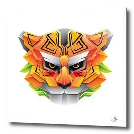 Cute colorful Tiger Head illustration