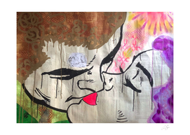 Kiss | Graffiti wall | Pop art | Street-art aesthetics