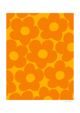 Orange Yellow Retro Daisies #1 #decor #art