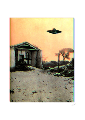 UFO | Abandoned village | Vintage | Glitch