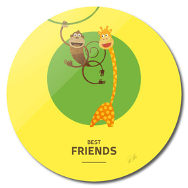 Best Friends – Monkey and Giraffe