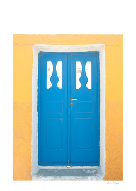 Yellow meets Blue Door in Santorini #1 #wall #art