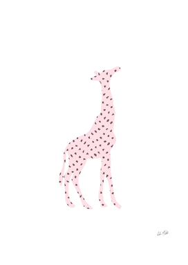 Abstract Pink and Brown Spotted Giraffe