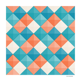 Patchwork Squares Teal and Orange