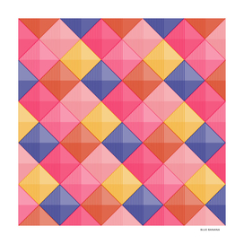 Patchwork Squares Raspberry and Pink