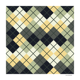 Argyle Pattern Green Yellow and Slate