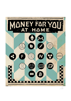 Defi | Crypto coin | Vintage | Money for you | Blue