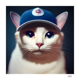 Cat with a baseball cap #1