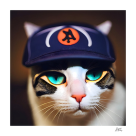 Cat with a baseball cap #2
