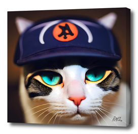 Sam - Cat with a baseball cap #2