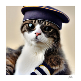 Cat with a sailor beret #2