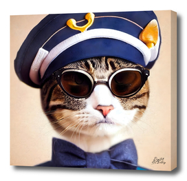 Lieutenant Boots - Cat with a sailor beret #3