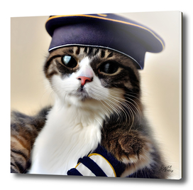 Admiral Chester - Cat with a sailor beret #2