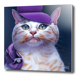 Lucky - Cat with a purple hat #2