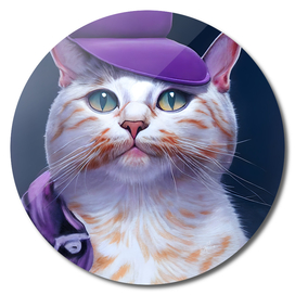 Lucky - Cat with a purple hat #2