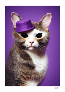 Cooper - Cat with a purple hat #1