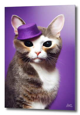 Cooper - Cat with a purple hat #1
