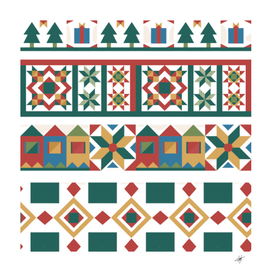 Colorful Christmas tiles geometrical design vector