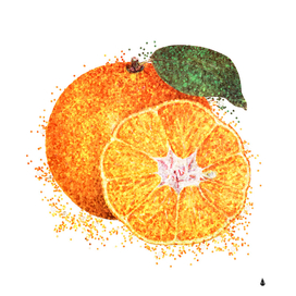 Glittery tangerine orange sticker overlay design