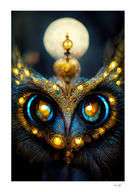 Blue gold owl