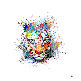 Creative color ink splash tiger Avatar tiger abstract