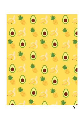 pineapple banana fruit pattern